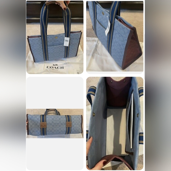 🎀NWT Authentic Coach Jacquard Spin Tote 42. Color: Slate.💖 - Picture 14 of 15